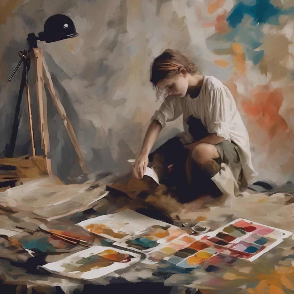 Δημιουργικός καλλιτέχνης στο εργαστήριο τέχνης, το προσωπικό ύφος και το όραμά τους.