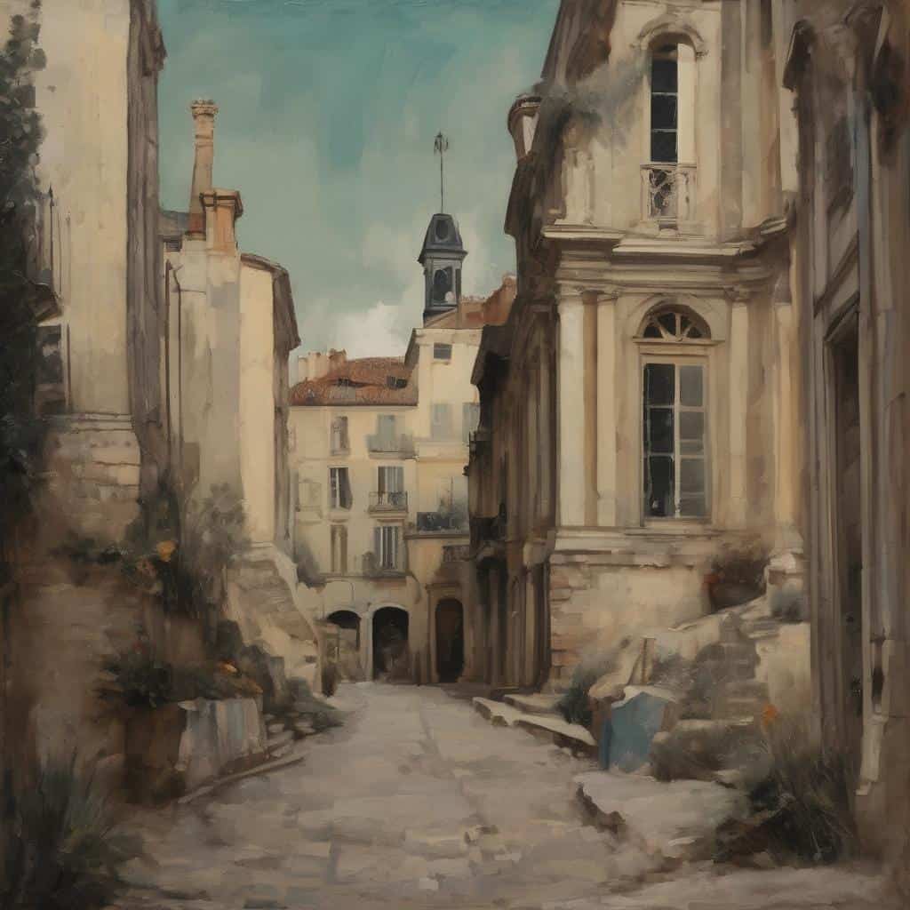 Λύση 2. Περιβάλλον αστικού τοπίου με κλασική αρχιτεκτονική, εκφράζοντας το προσωπικό ύφος και το όραμα των καλλιτεχνών.